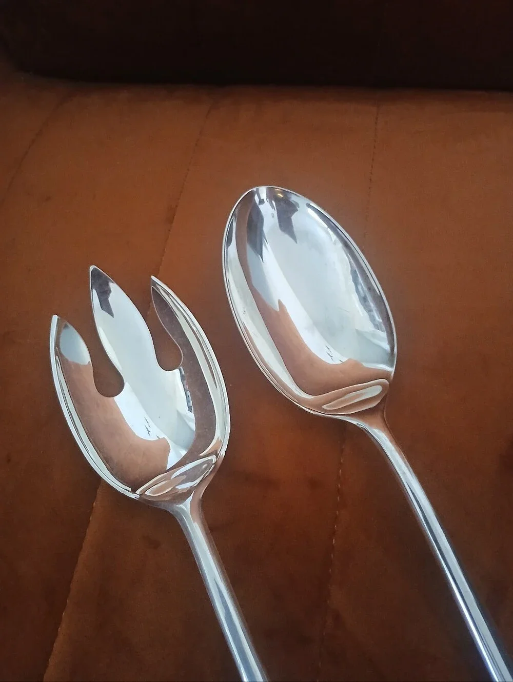Silver Plated Serving Spoon and Fork Set